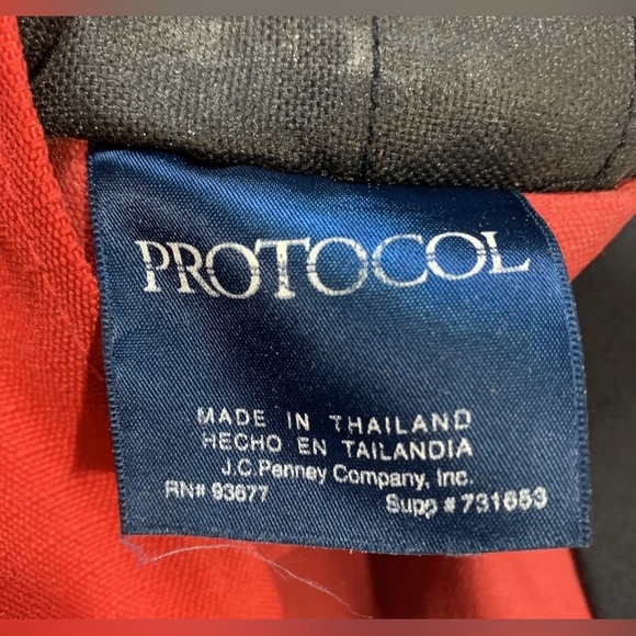 Protocol Travel Messenger Bag Canvas Red and Black Crossbody Purse Medium Size - Picture 2 of 13